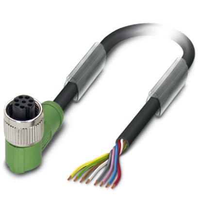 Phoenix Contact Sensor/Actuator Box Socket; SAC-8P- 5 0-PURMC/M12FR; M12; 6 slots; angled; 5m cable